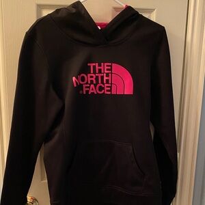 The North Face Women’s Hoodie in Black with Pink Logo